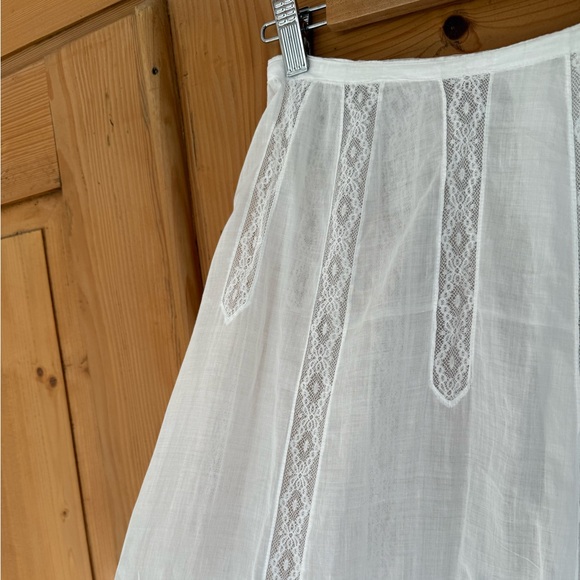 Antique Edwardian 1910s Era Long White Cotton Skirt - Picture 10 of 12